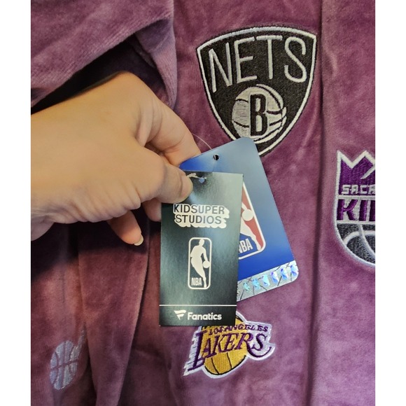 Kids Super Sports Fanatics NBA Mens Embroidery Logos/Patches Purple Jacket NWT - Picture 10 of 14
